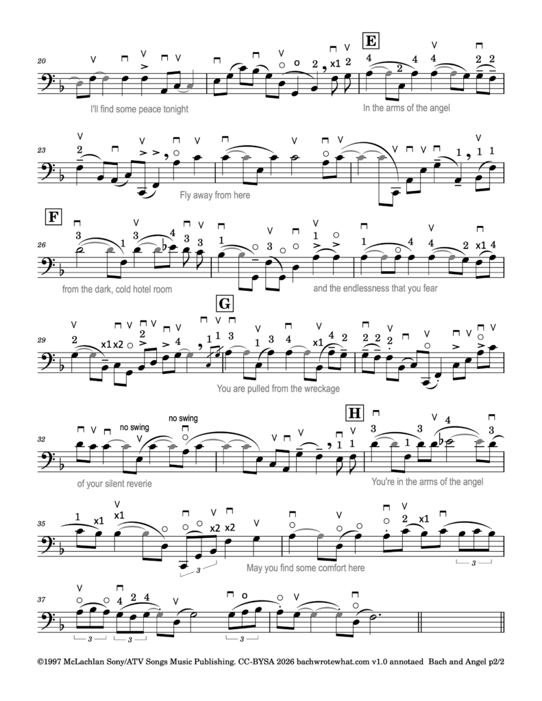 Bach in the Arms of an Angel-Self-accompanied cello-F major-v1.0-Pub-Annotated-2 of 2