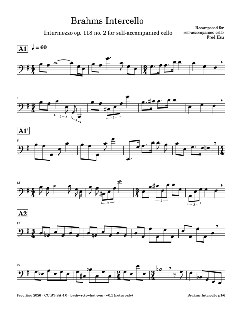 Brahms Intercello (notes only) p1
